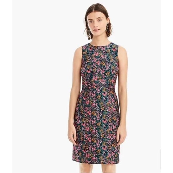J Crew Floral Jacquard Sheath Career Dress - Picture 3 of 16